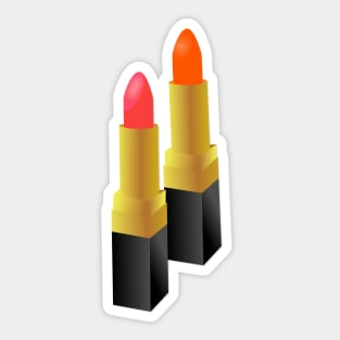 Lipstick Coral and Orange Sticker